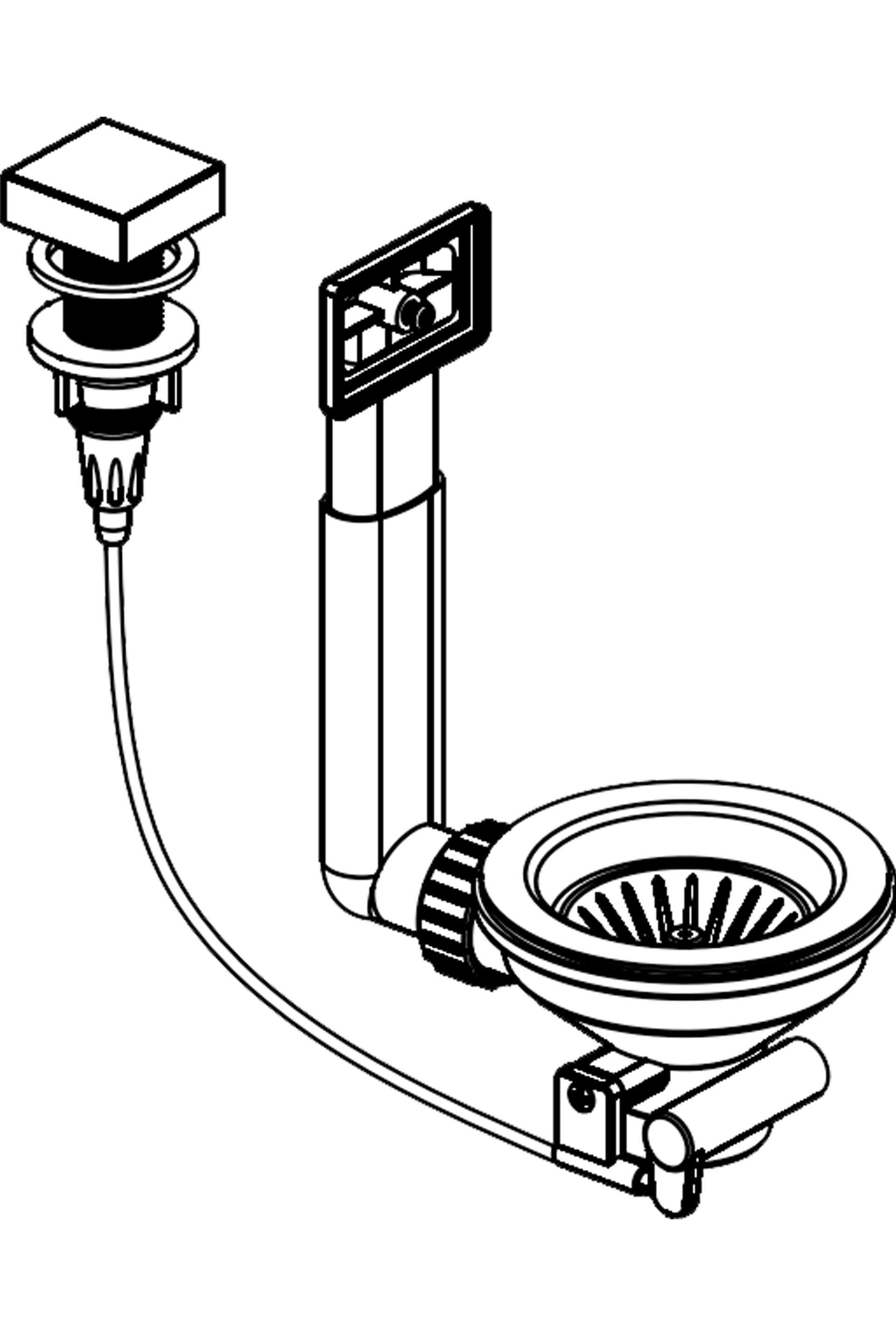 Drehexcenter - Ventil ∅ 9,2 cm mit Überlauf im Becken - 521102101