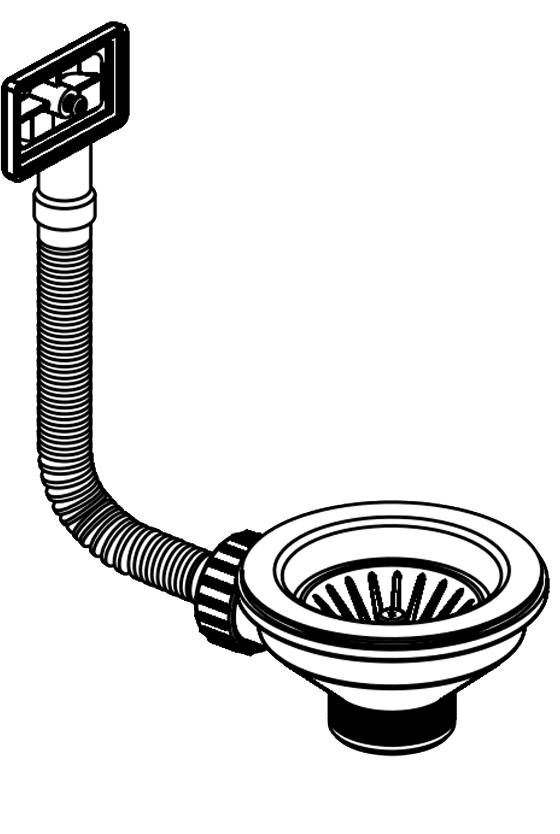 Pyramis Siebkorbventil ∅92mm mit Überlauf im Becken - 521097301