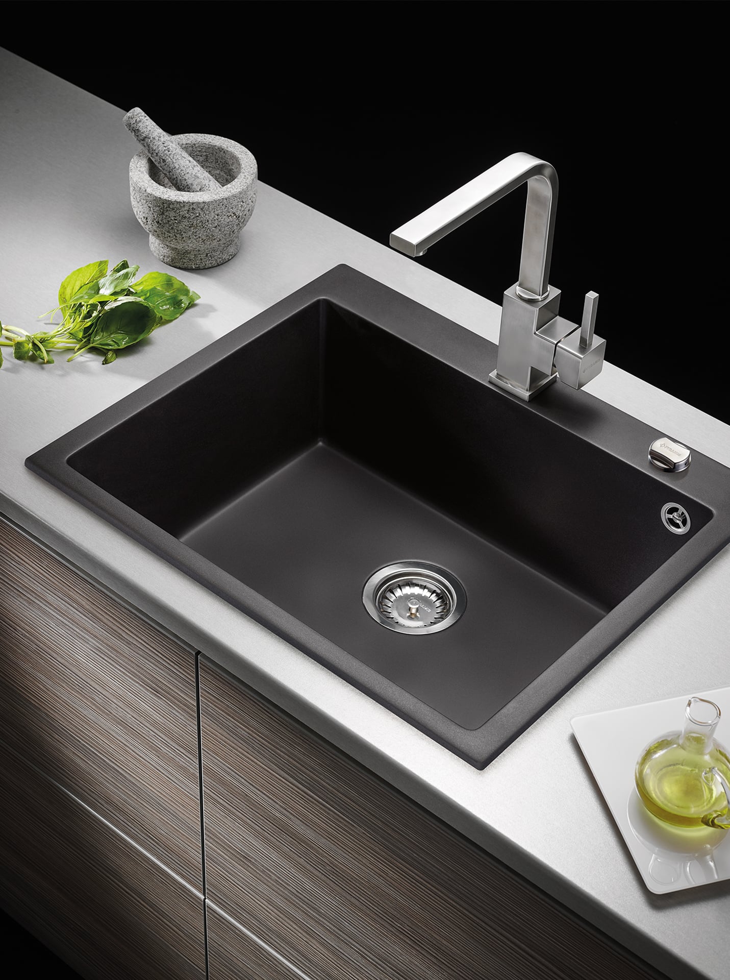 Granitspüle als Einbau